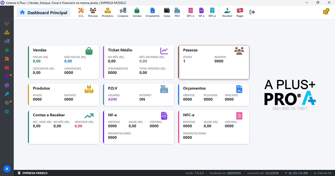 Menu Principal (Dashboard)